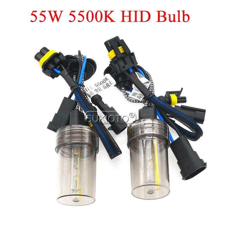 SUKIOTO AC 55W D2H Xenon HID Kit 5500K White Fast Bright H1 H7 H9 H11 Xenon Bulb Lamp 12V Car Light Slim HID Headlight Ballast  (5)