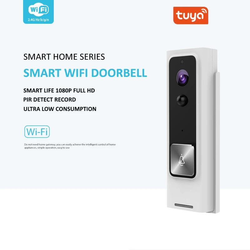 

Tuya smart life CCTV WiFi hand-Free Smart Video Doorbell Intercom Camera BATTERY home defence night vision