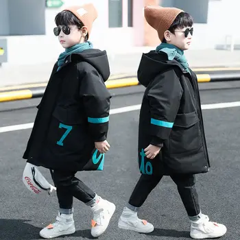 

Children Clothing Boys Cotton Padded Thick Long Children Down Jacket Winter Jacket 2020 New Fashion Style Tide Clothing