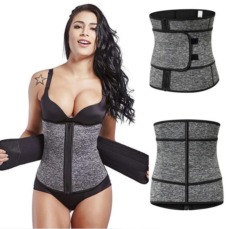 

Neoprene 3.5mm thickness sports body shaping fitness speed sweatshirt ladies corset zipper girdle 4 steel bone waist trainer