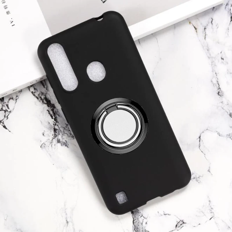 For ZTE Blade A3 A5 A7 2019 2020 A7s L210 V2020 20 Smart 4G 5G V2021 5G V9 V10 Vita Ring Holder Bracket Cover Soft Silicone Case