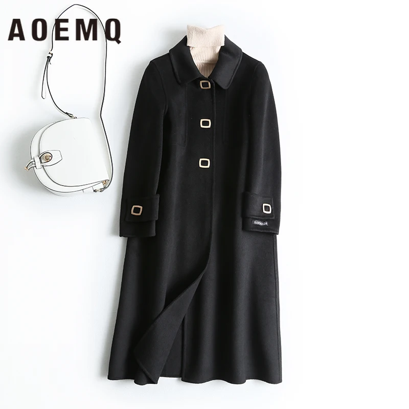 AOEMQ, красивые пальто, 2 цвета, Рождественская верхняя одежда, неровные, Brested пальто, зимняя одежда для свадебной вечеринки, милые женские пальто, женская одежда