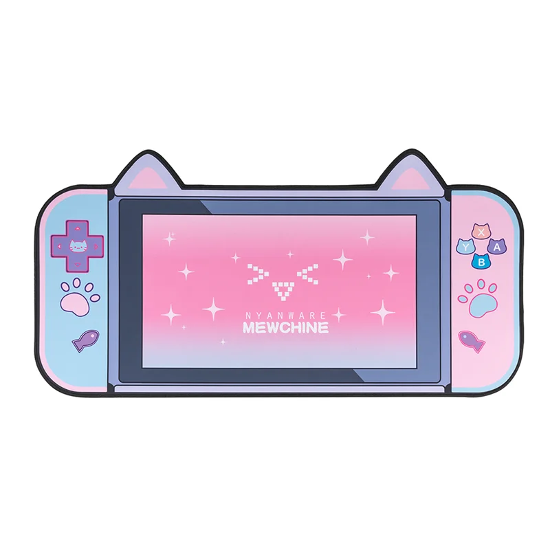 Jogos de Computador Bonito para a Menina Gato Bonito Orelhas Grande Mouse Almofada 80cm * 40cm Engrossar Não-deslizamento Rosa Menina Desenhos Animados Super - Image 4
