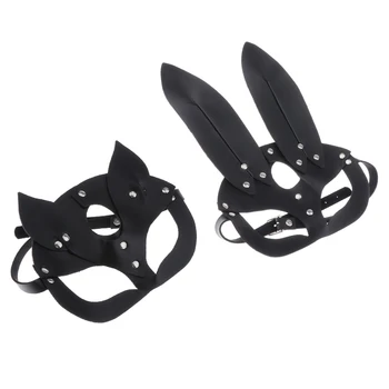 

Face Mask Rabbit+Cat Studded Masquerade Costumes Stud Rivet 2pcs/set