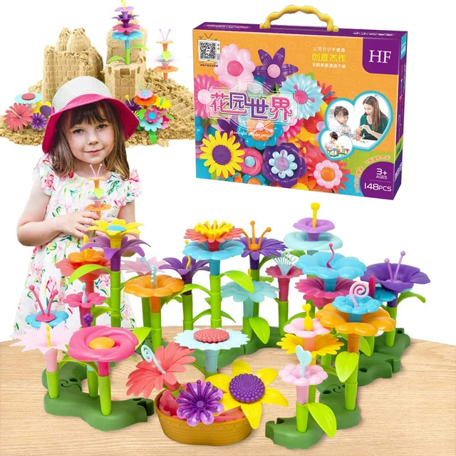 148pcs Building toys Bouquet Floral Arrangement block Playset - Construction Toys For girl,Creative Fine  Chirldren G 1