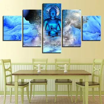 

5Pcs/set Diy Full Square Round Diamond Embroidery Blue Buddha Religion Diamond Painting Cross Stitch Mosaic Kits Handicrafts