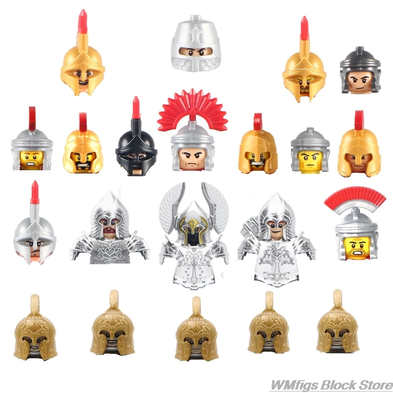 2020 New Medieval warriors Viking samurai Soldier Roman warriors Figures Fitting Spirit Strong orcs Building block toy Children