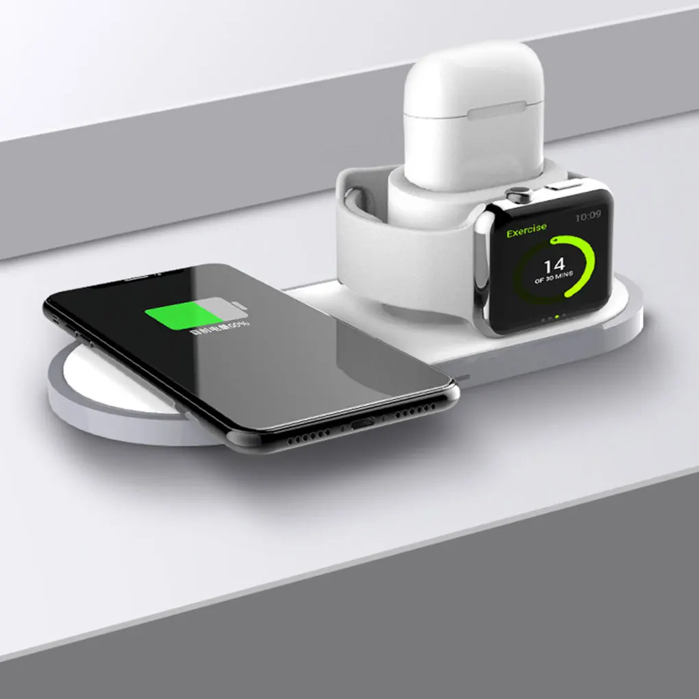 Замена для iPhone часы Airpod Беспроводной Зарядное устройство Pad 3-в-1 автоматически Мощность быстро Зарядное устройство