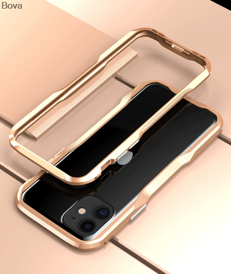 Чехол для iPhone 11 Pro Max, роскошное лезвие, стильный трендовый модный алюминиевый бампер для iPhone11 Pro Max+ 2 пленки(1 передняя+ 1 задняя - Цвет: LR Gold