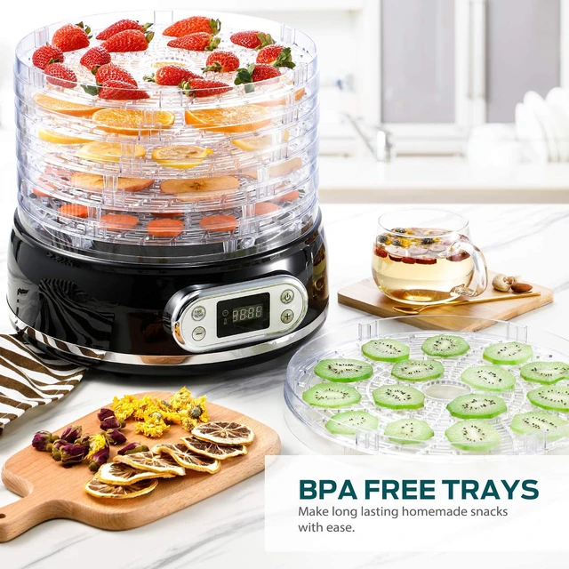 350W 5 Trays Food Dehydrator for Jerky, Small Dehydrated Dryer Machine,  BPA-Free