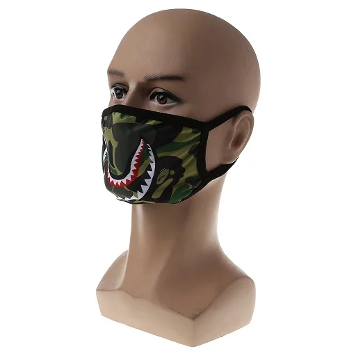 Пасть акулы анти-противотуманные маски для лица для защиты от гриппа унисекс хирургический респиратор Рот-защитная маска для женщин мужчин Унисекс Акула половина лицевая маска