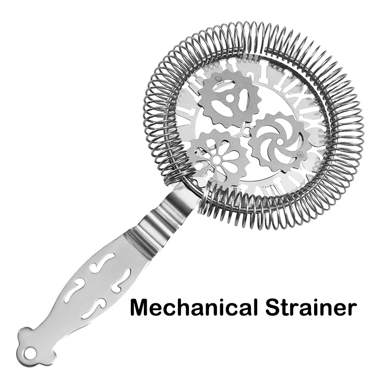 Premium Stainless Steel Hawthorn Cocktail Strainer - Professional Bar Tool