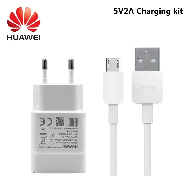 Оригинальный зарядный микро адаптер HUAWEI 5 В 2 А usb tpye c voor nova 3i 2i honor 8x 7c p6 p7 p8 p9 p10 lite mate