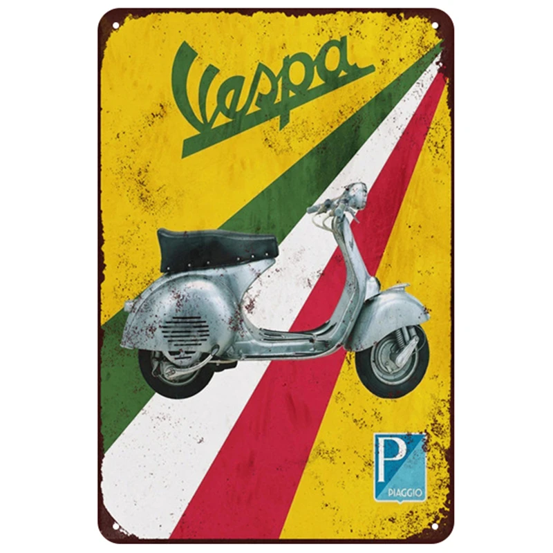 Vespa доска Металл Винтаж жестяная вывеска в стиле пин ап потертый шик Декор