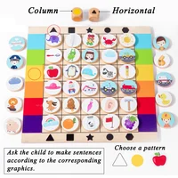 Character Graphics Pairing Storytelling Wooden Board Game Alphanumeric Color Cognition Storytelling Early Education Children Toy 2
