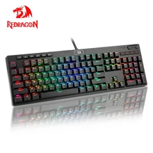 Redragon K579 RGB USB Механическая игровая клавиатура синий переключатель со светодиодной подсветкой 104 ключ анти-ореолы проводной ПК Компьютерная игра