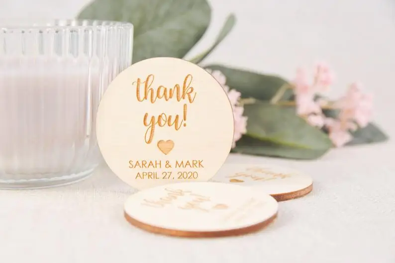 Thank you magnets Personalized wedding favors Wedding magnets