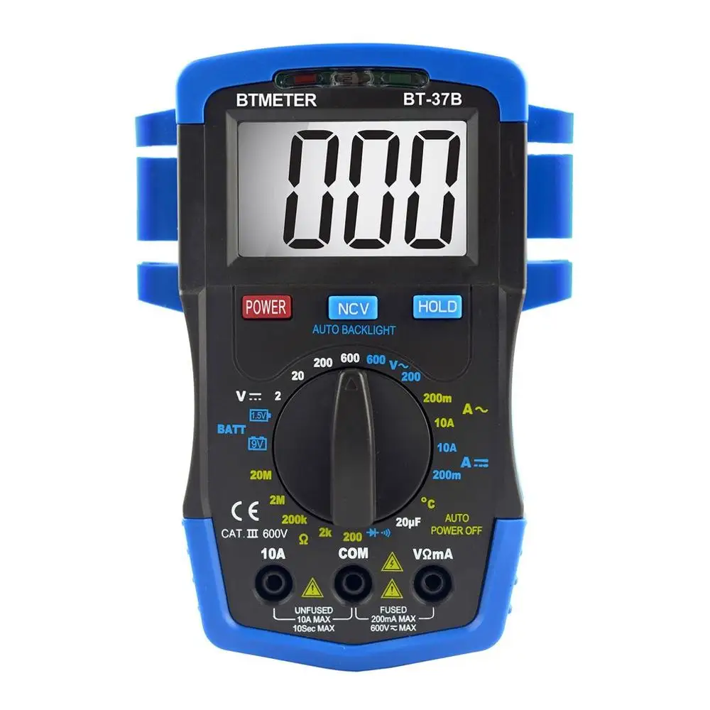 BTMETER DC/AC мини цифровой мультиметр BT-37A/B/C/K 1999-6000 Сопротивление Емкость Частота Рабочий цикл тестер NCV метр инструменты - Цвет: BT-37B