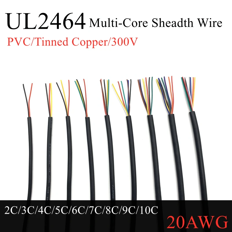 Провод с покрытием 1 м кабель 20AWG канал аудио линии 2 3 4 5 6 7 8 ядер изолированный