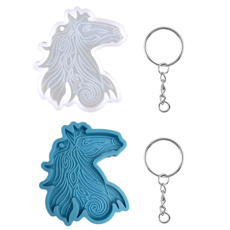 Keychains Horse Head Shape Mold DIY Epoxy Craft Necklace Keychain