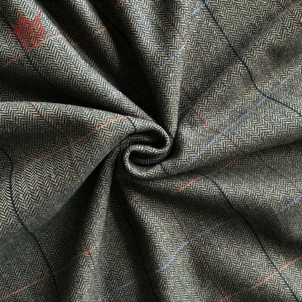 

Japan vintage plaid style dark green thick viscose wool fabric for autumn winter coat suit telas tecidos tissu de laine SP5813