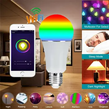 

E27 Smart Home Bulb RGB Wifi & Voice Control Timer Custom Colors LED Lamp For Alexa Echo Google Assistant