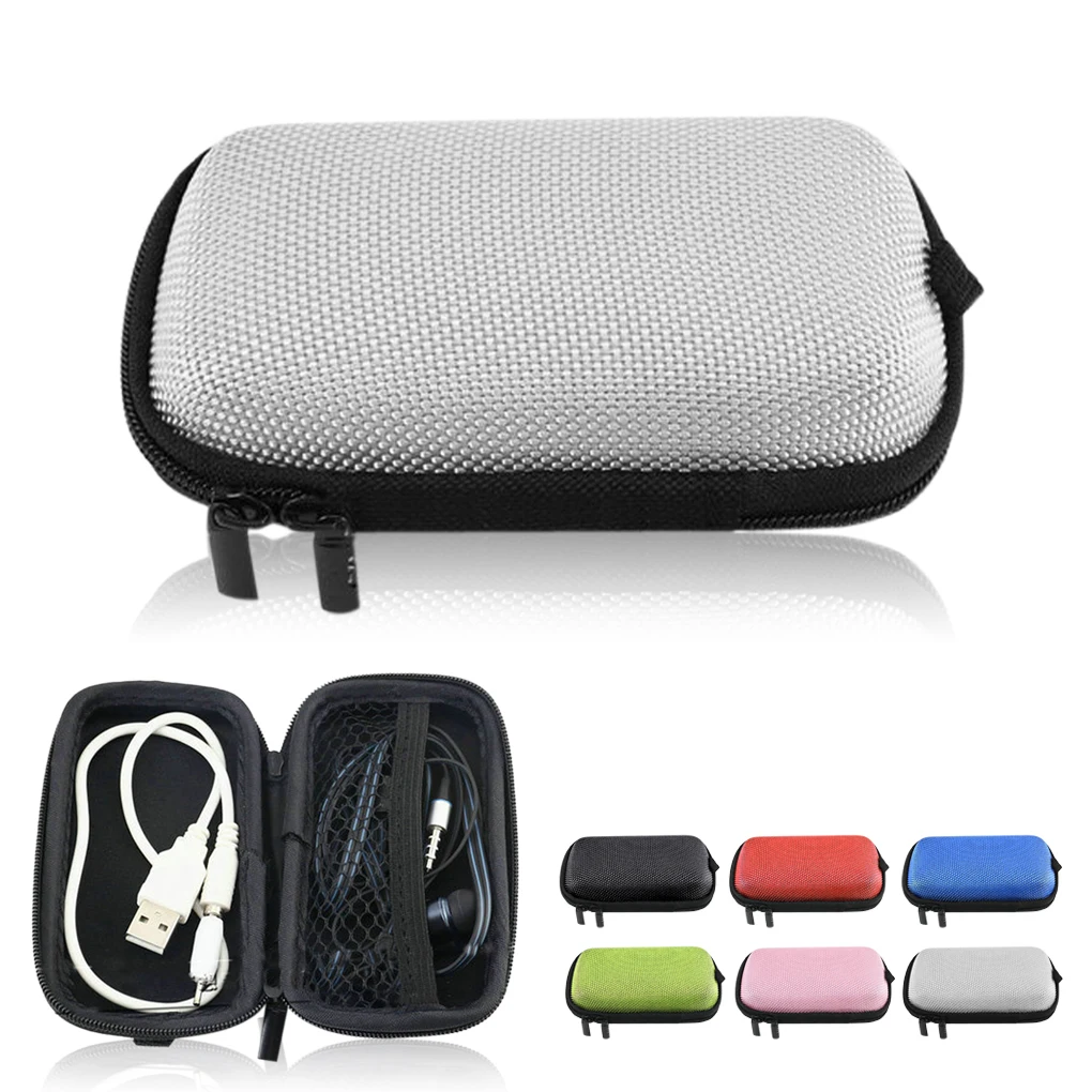 1pcs EVA Mini Portable Earphone bag Coin Purse Headphone USB Cable Case Storage Box Wallet Carrying Pouch Bag Earphone Accessory