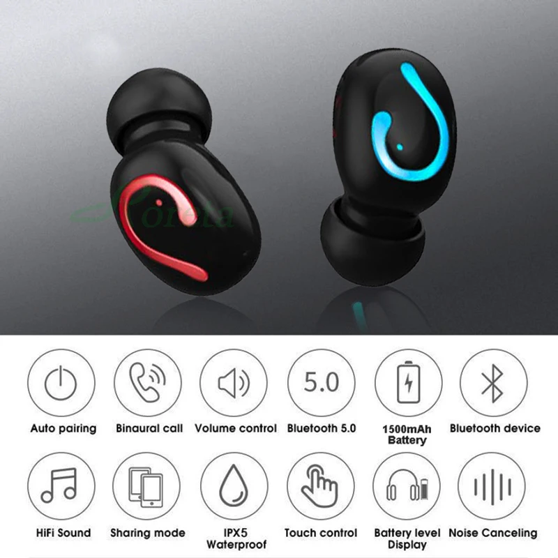 Roreta HBQ Q67 TWS беспроводные Bluetooth наушники мини наушники 3D стерео Спортивная гарнитура с двойной микрофон для iPhone IOS