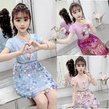 

Elsa 2 Baby Girls Kids Princess Summer Sequins Dresses Toddler Cospaly Dress Girl Tutu Teen Birthday Gown Party Clothes Vestidos