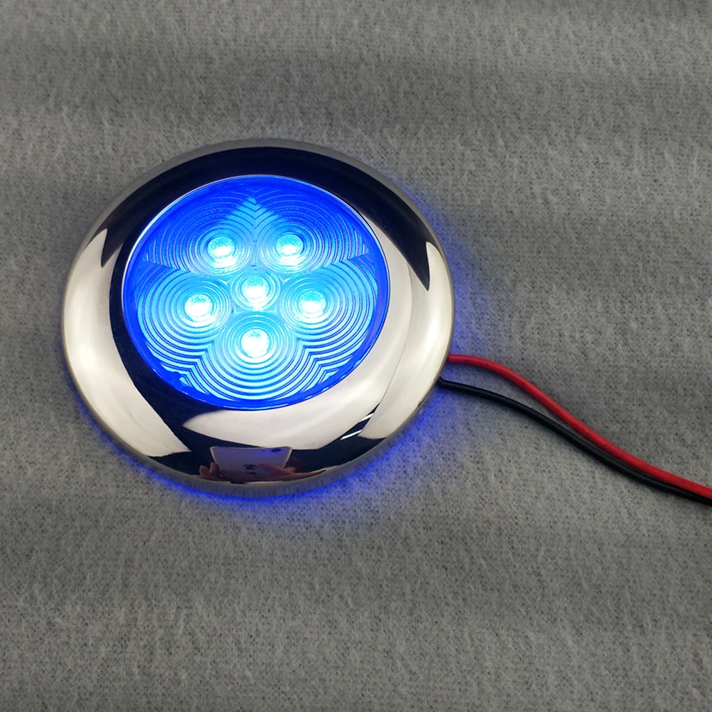 LED STAINLESS STEEL SS CABIN DOME LIGHT - Marine/Boat/Caravan/RV Lamp 12V