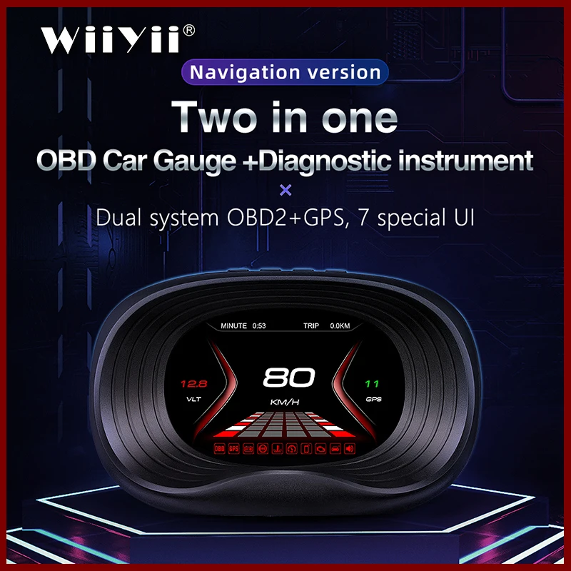 US $62.30 Geyiren P20 Gps Obd2 Mirror Hud Car Head Up Display Better Than
