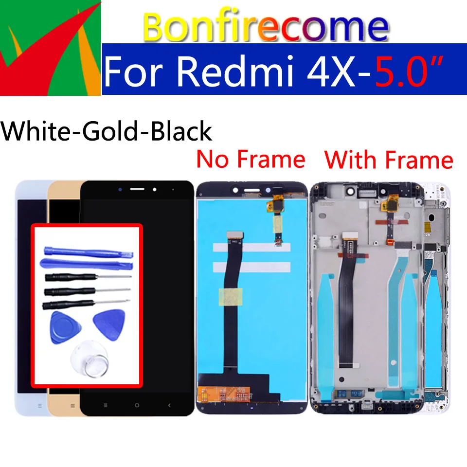 

5.0" Original For Xiaomi Redmi 4X Touch Screen Digitizer Frame Assembly Replacement For Redmi4X LCD Display 1280*720