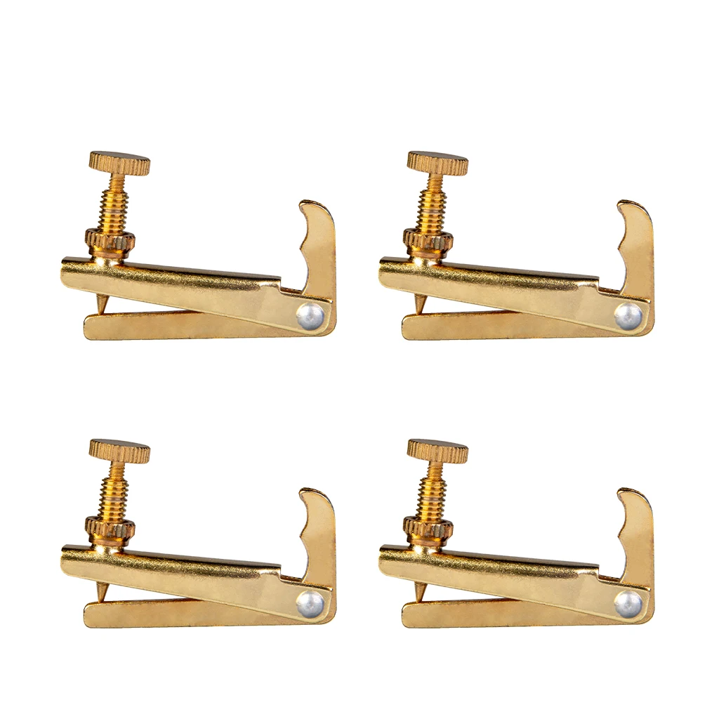 4 Stuks Viool Fijne Tuner Versteller Koper Goud Gelegeerd Zilver Voor 3/4 4/4 Maat Accessoire Diy Viool Reparatie Staartstuk