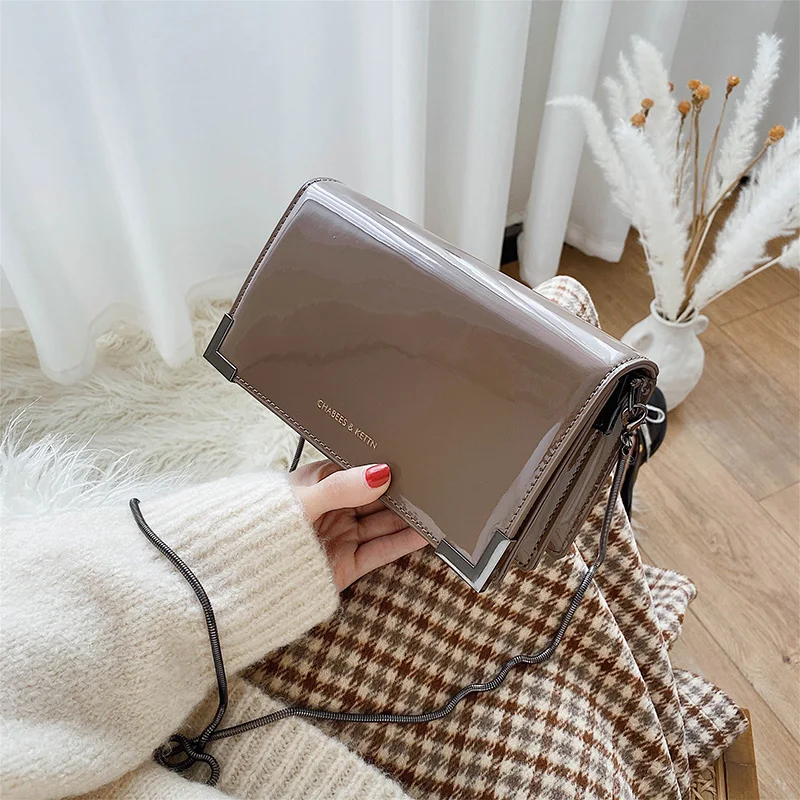 Bolsos Mujer модная гладкая ПУ сумка на плечо для женщин роскошные сумки женские сумки дизайнерские женские сумки через плечо с цепочкой - Цвет: Хаки