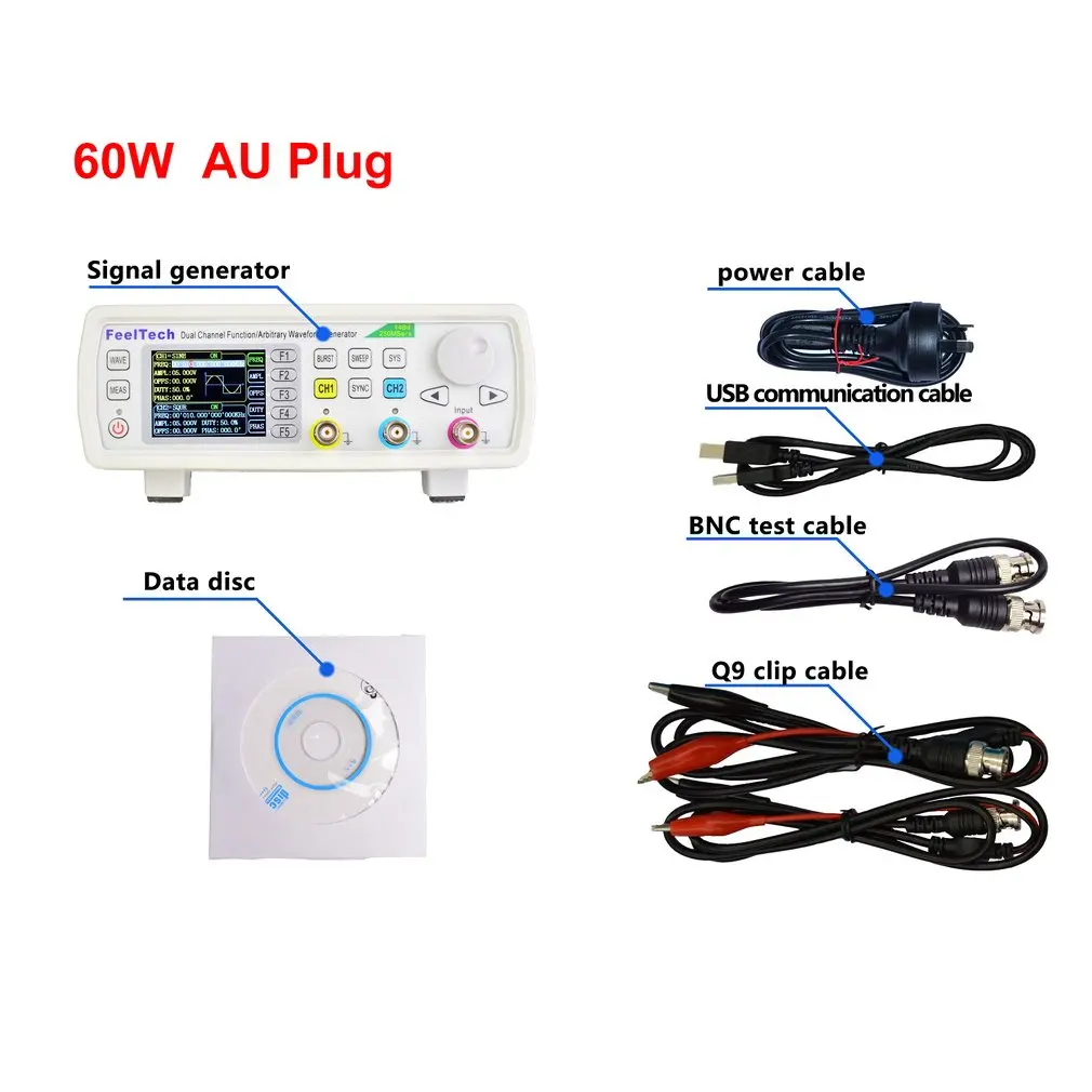 

FellTech FY6600-60M 60MHZ Digital Control Dual-channel DDS Function Signal Generator Frequency Meter Arbitrary US/EU/UK/AU