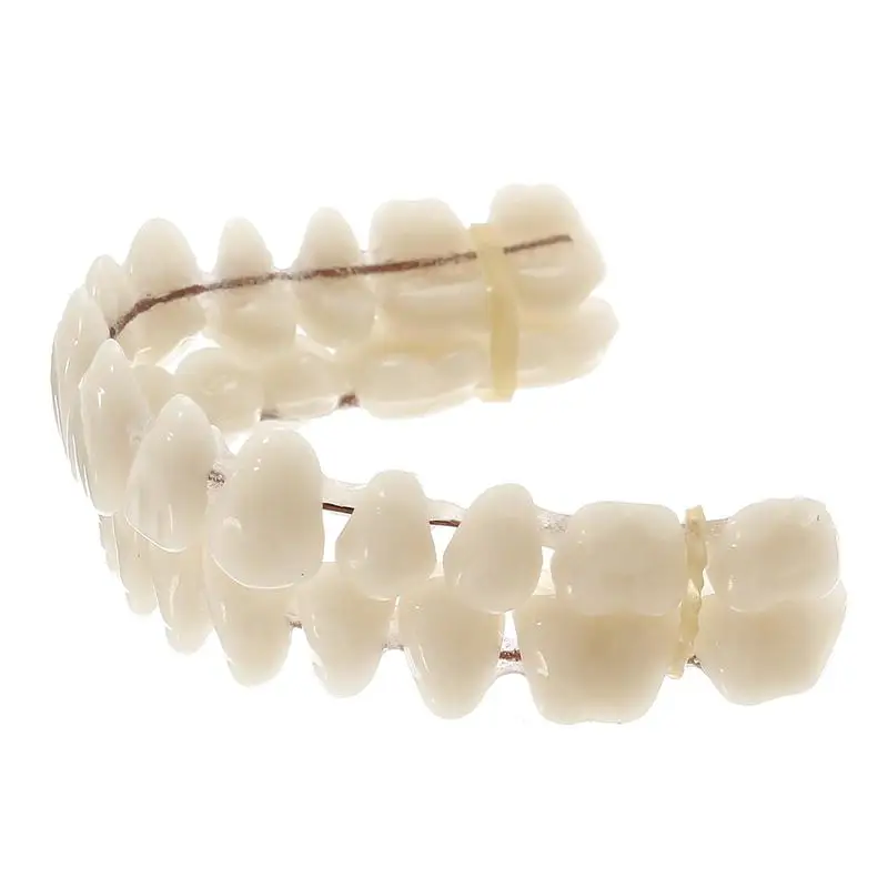 Resin Teeth Denture Upper Lower Shade A2 28pcs/set Manufactured Artificial Preformed Dentition Oral Care Material Tool