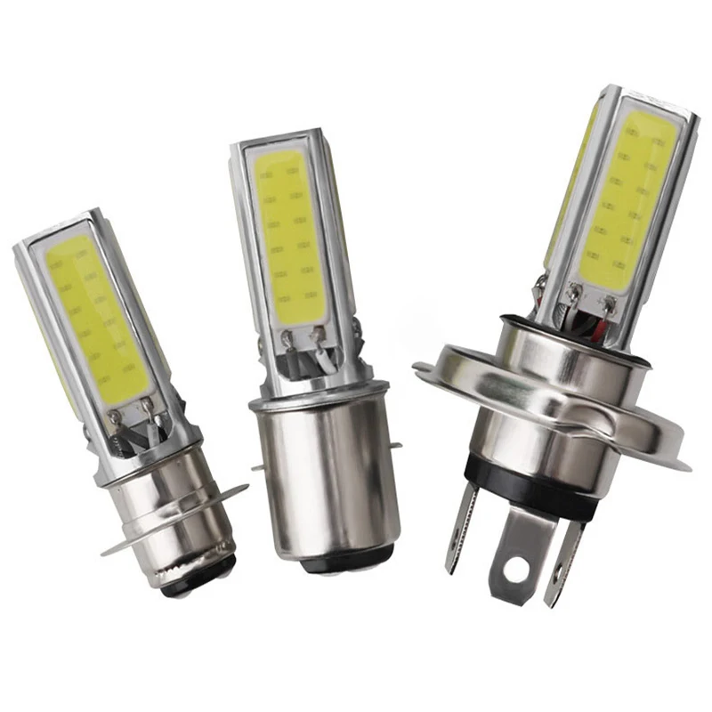 

1Pcs Led Motorcycle Headlight Bulbs COB 20W H4/BA20D/P15D 600LM 12V Motorcycle Electric Vehicle Headlight Bulbs