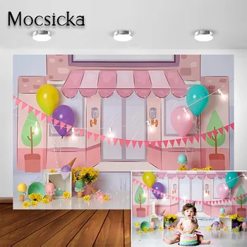 

Mocsicka Photography Backdrop Baby Kids Cookie Birthday Party Decoration Background 1ST Smash Cake Portrait Photoshoot Photocall