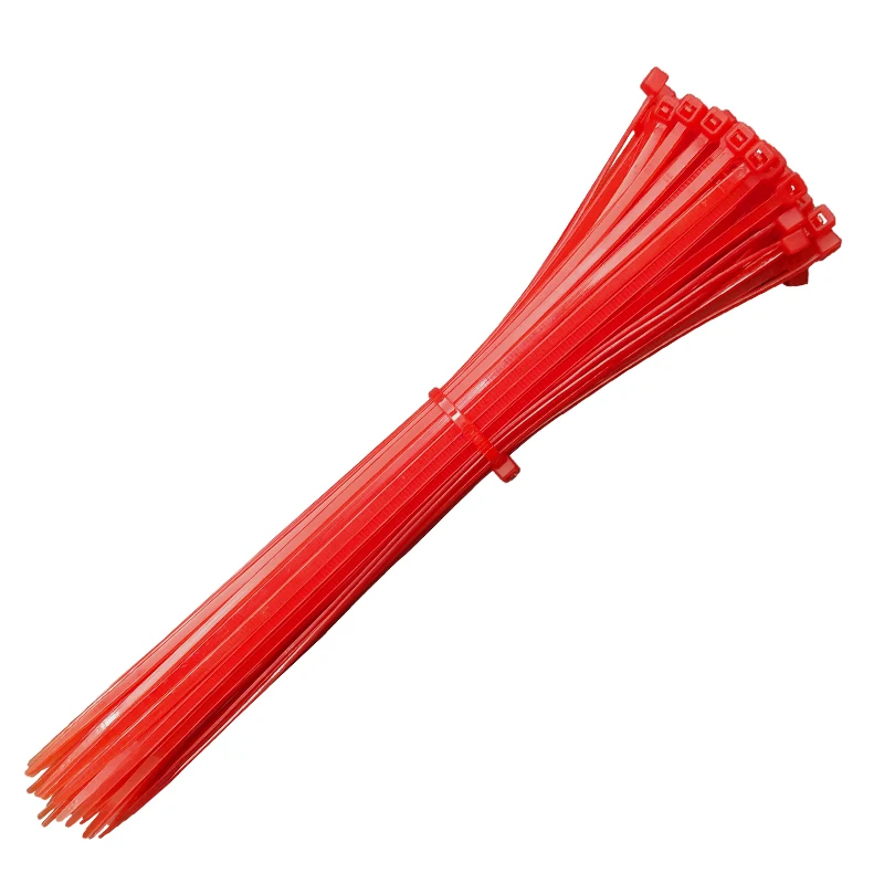 4*300 мм самоблокирующийся пластиковый нейлоновый кабель с застежкой-молнией 100 шт. крепежная петля для связывания проводов 40 фунтов красная ширина 3,6 мм