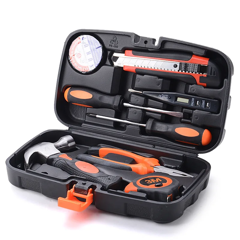 

Currently Available Wholesale Hand Household Tool Kit 9 Pieces Home Improvement Maintenance Combination Hardware Gift Tool Set