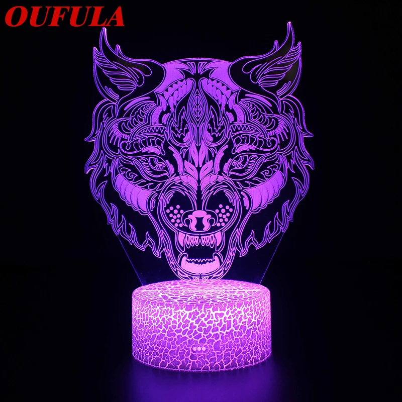 

OUTELA Night LED Lights Novelty 3D lamp Cute Toy Gift 7 ColorCartoon Atmosphere Lamp For Children Kids Room