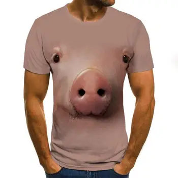 

Summer 2020 new pig pattern print shirt fun T-shirt hip-hop clothing short-sleeved T-shirt street clothing 3d printed T-shirt me
