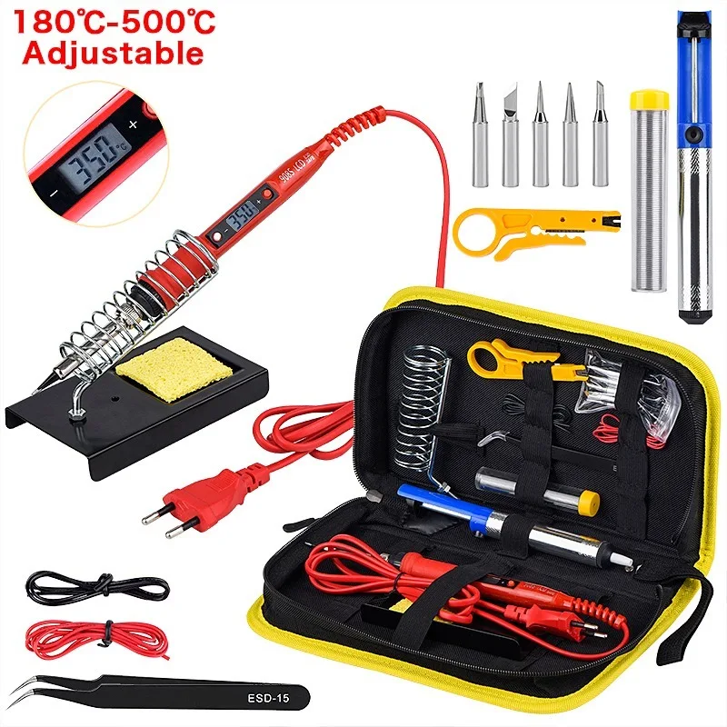 Welding-Tool-Set Solder-Iron-Kit Temperature Adjustable Electric 908S 220V New 80W LCD