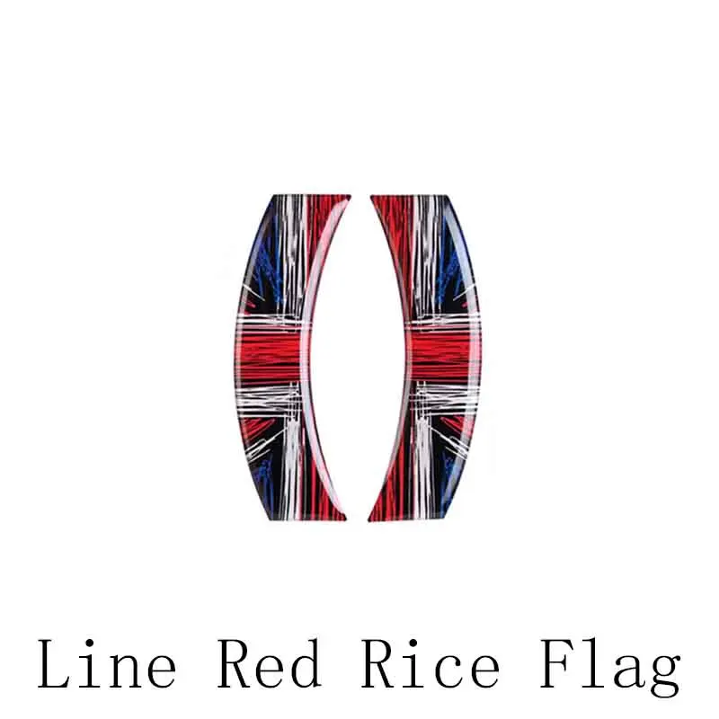 1 пара автомобильные подушки с принтом флага Великобритании "Юнион Джек ПВХ Виниловая пленка для оклеивания автомобилей, Управление Панель наклейки Стикеры для MINI COOPER S JCW F55 F54 F60 F56 Countryman автомобильные аксессуары - Название цвета: Line red rice flag