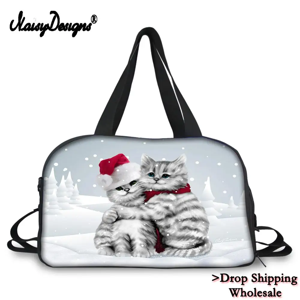 Мужские и женские дорожные сумки с милым котом, большие багажные сумки, переносные дорожные сумки, большая сумка через плечо, упаковка ручной клади, кубики - Цвет: LMLEI000146T
