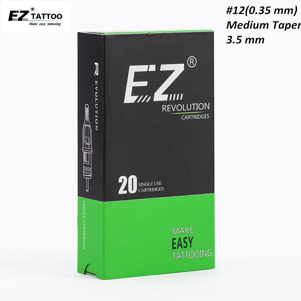 EZ Revolution Tattoo Needle Cartridge 3.5 MM Medium Taper Magnum (M1) for Rotary Machine Supply 20PCS/Box