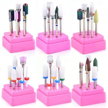 

7Pcs/Box Combined Nail Drill Bits Set Ceramic Head Milling Cutters Equipment Kit Cuticle Nail Cuticle Polishing Manicure Tools