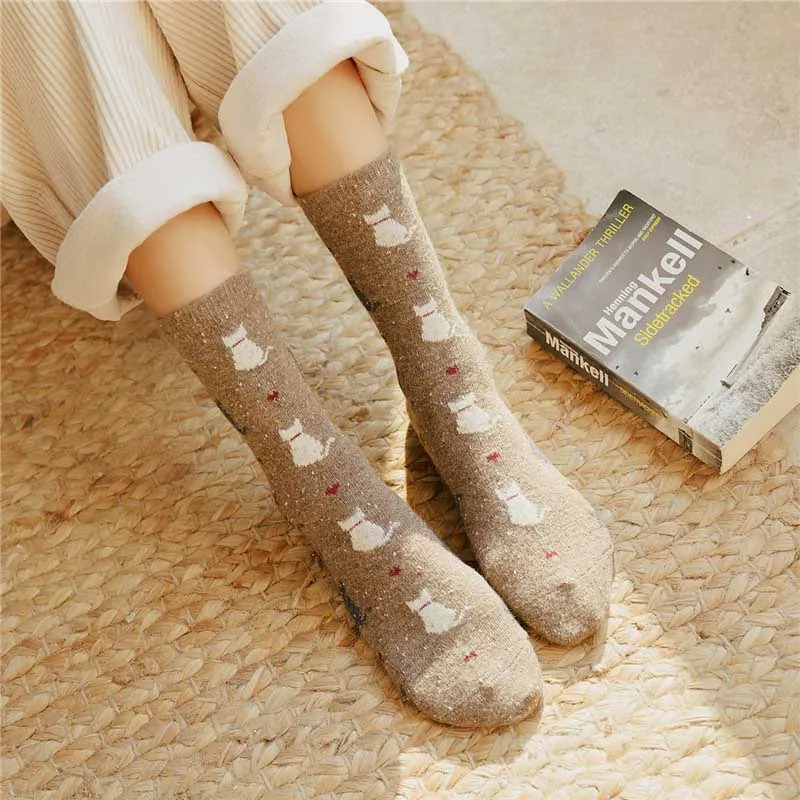 [HEPOSCKONE] Японский Отдел колледжа ветер продукт точка кошка шаблон женские носки личности хлопчатобумажные забавные носки Skarpetki