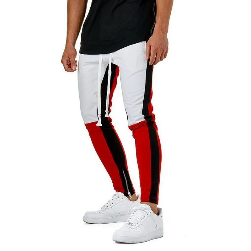 Модные мужские свободные спортивные штаны для бега, спортивные штаны, повседневные мужские брюки с карманами, боковые полосы, штаны в стиле хип-хоп, спортивные штаны - Цвет: B2