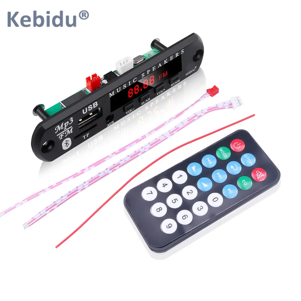 USB Bluetooth Car Radio DlY Audio modification 12V FM Receiver Decoder board 3.5mm AUX TF card MP3 Music Player kit DC 5V-12V | Автомобили